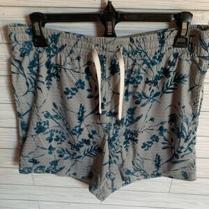 American eagle Men's tropical Floral Print Drawstring Shorts - Gray & Blue